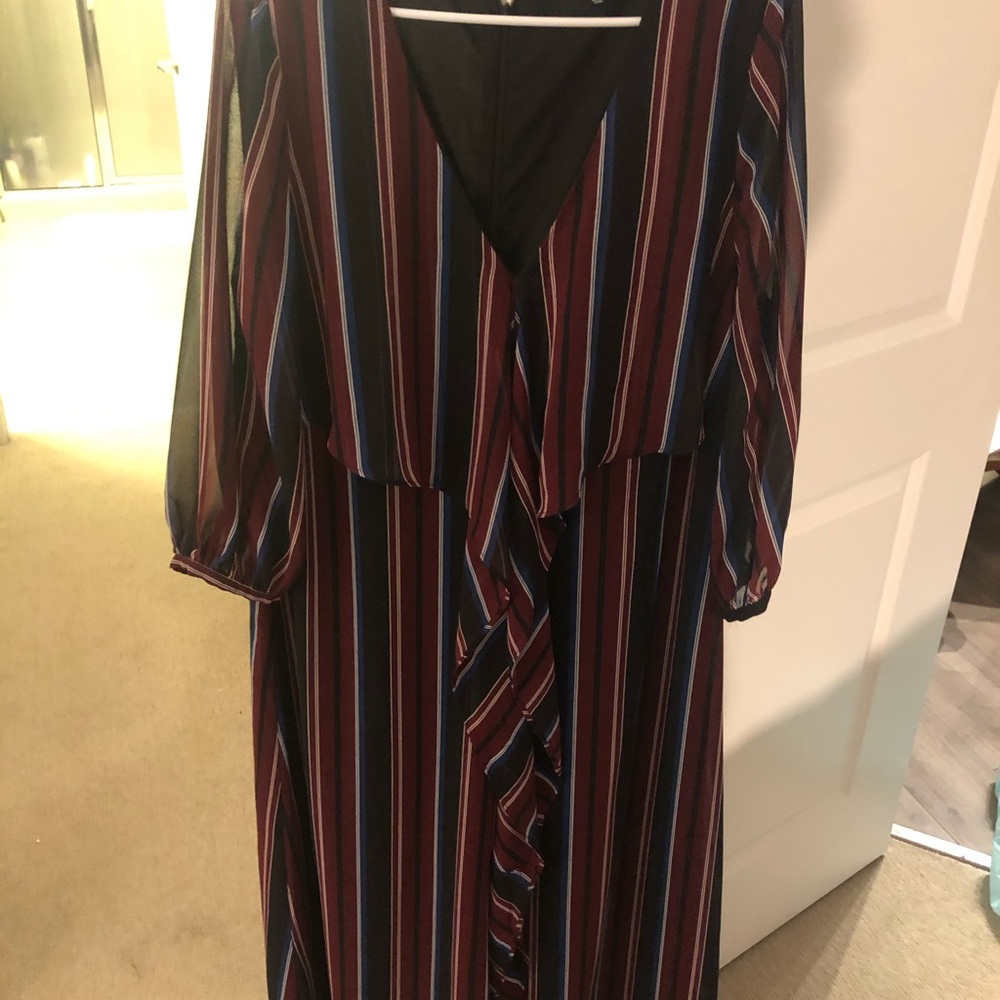 Madewell striped long sleeve maxi dress